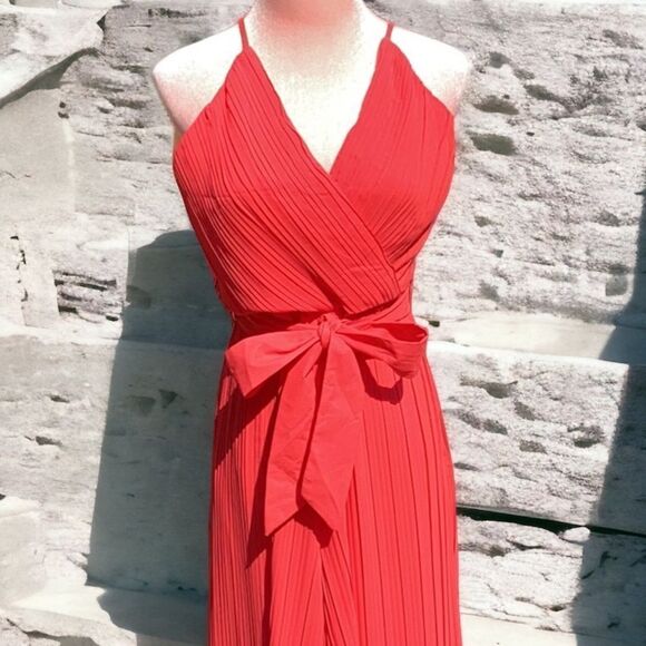 BEYOND WORDS NWT WOMENS LONG ONE PIECE JUMPSUIT RED SIZE SMALL ALL OCCASIONS - Picture 5 of 5